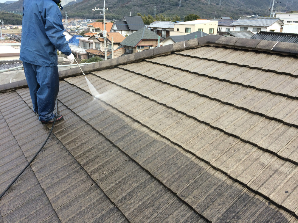 H30年3月　屋根水洗い S邸/下関市